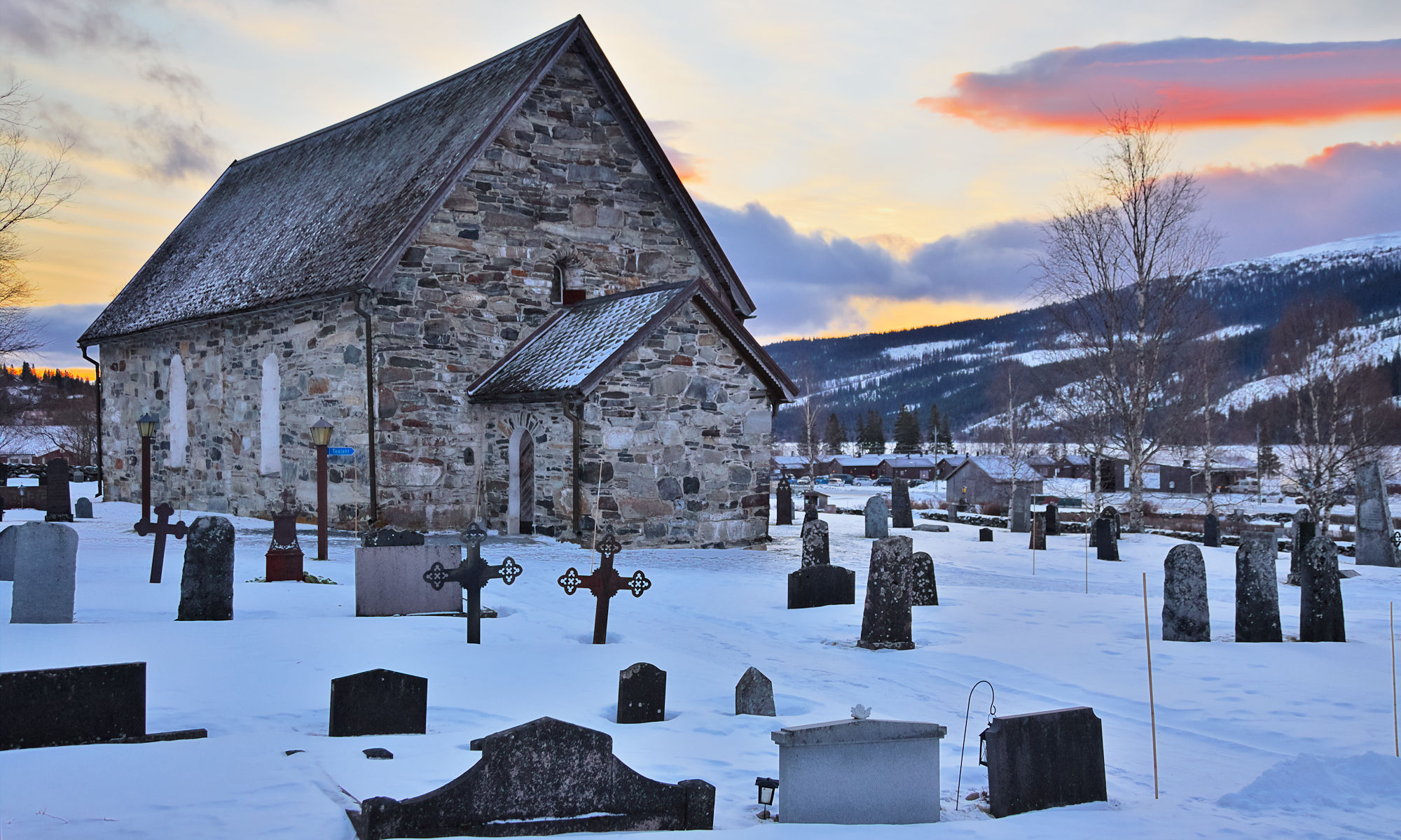 Åres gamla kyrka en vinterdag